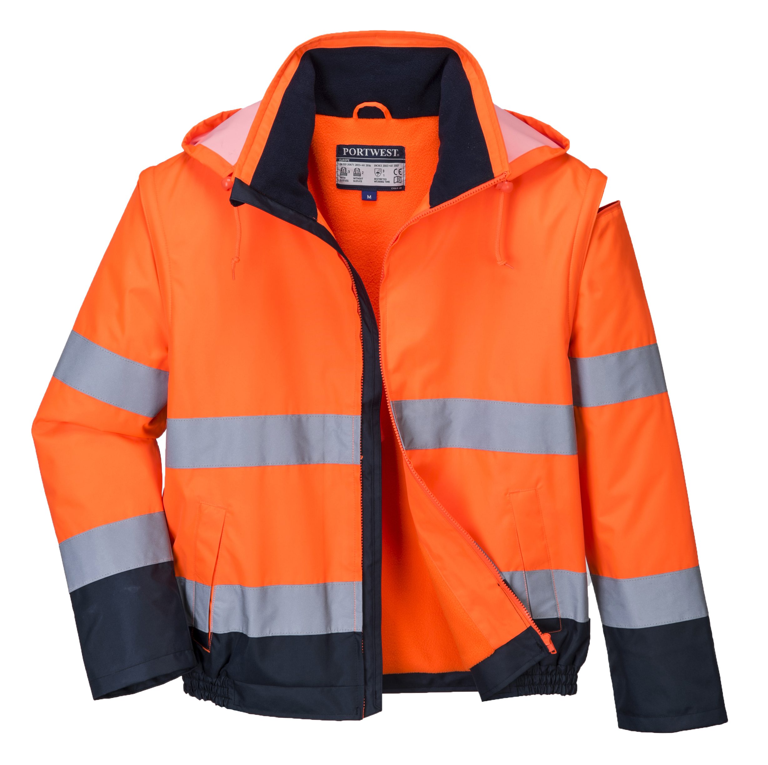 APW-C464/AB | Bomber Essential Alta Visibilità 2 in 1 Arancio/Blu | PORTWEST